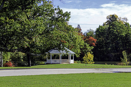 Gazebo and landscape with trees in Providence, Rhode Island thumbnail