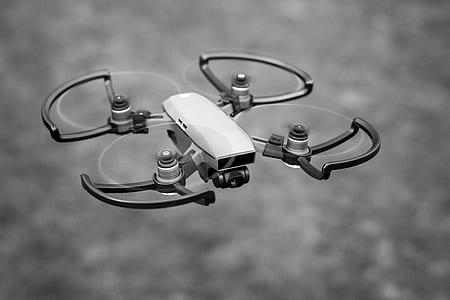 grayscale of drone in air thumbnail