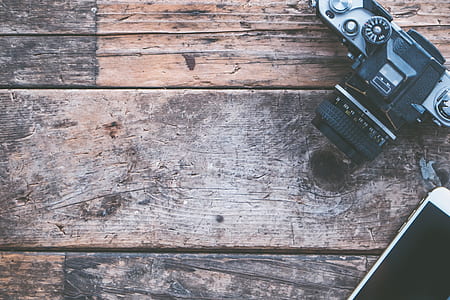 wood, camera, iphone, desk thumbnail