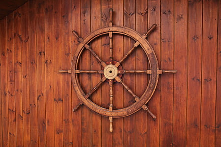 brown wooden ship wheel wall decor thumbnail