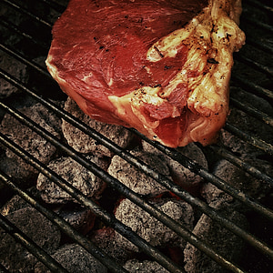 raw meat grilling on pan thumbnail