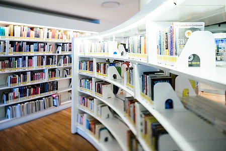 white wooden bookcase with books thumbnail
