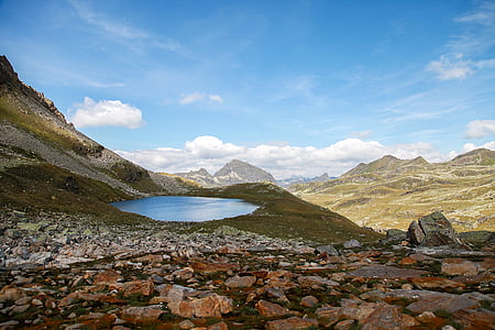 landscape photography of green grass field mountains thumbnail