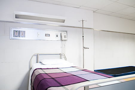 white and purple hospital bed thumbnail