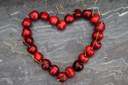 red cherries forming heart thumbnail