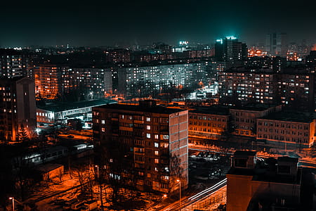 Bird's Eye View of City During Evening thumbnail