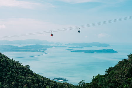 two cable cars on top of beach thumbnail
