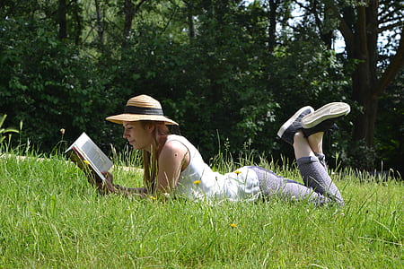 person, woman, relaxation, field thumbnail