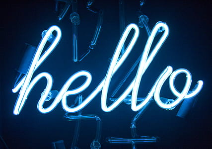 close shot of white hello neon signage thumbnail