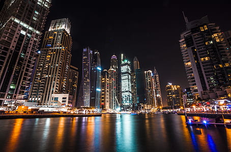 lighten city building during nighttime thumbnail