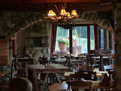 empty chairs and tables inside the room thumbnail