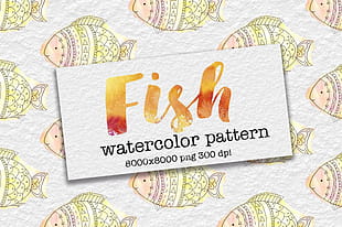 Watercolor Funny Fish Pattern