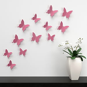 pink butterflies paper cutout wall decors thumbnail