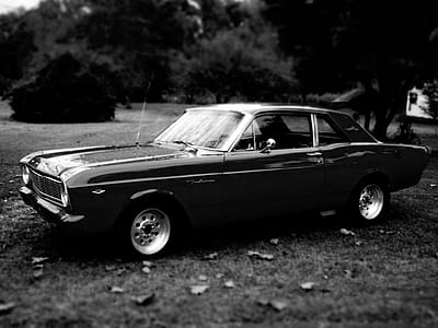 grayscale photo of coupe thumbnail