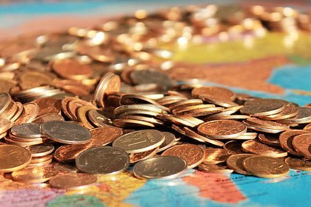 Cash coins on map thumbnail