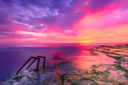 body of water during golden hour poster thumbnail