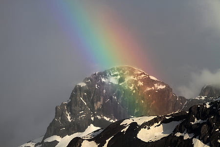 gray rock formation and rainbow thumbnail