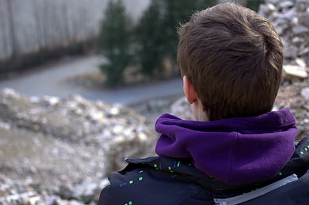 man in purple and black hooded jacket thumbnail