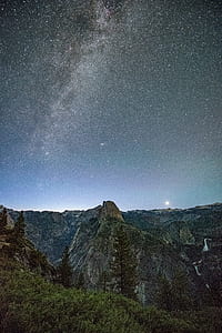 photo of mountain during nighttime thumbnail