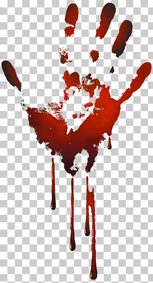 , Bloody Handprint , red palm print PNG clipart