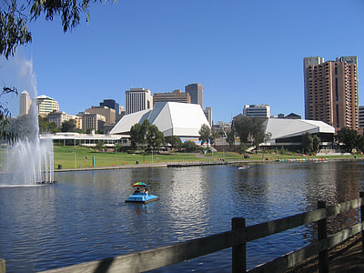 The Festival Centre and Torrens Lake in Adelaide, Southern Australia thumbnail