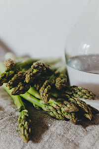 Green asparagus and carafe of water thumbnail