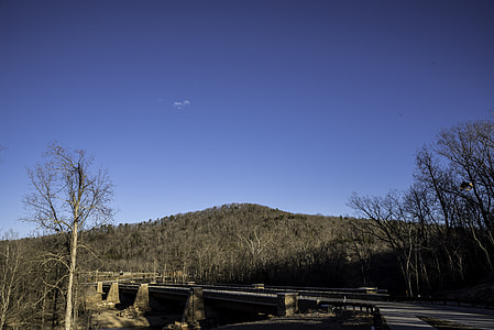 Landscape and Wheeler Bridge at Echo Bluff State Park, Missouri thumbnail