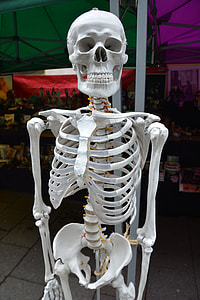 white skeleton standing on garage thumbnail