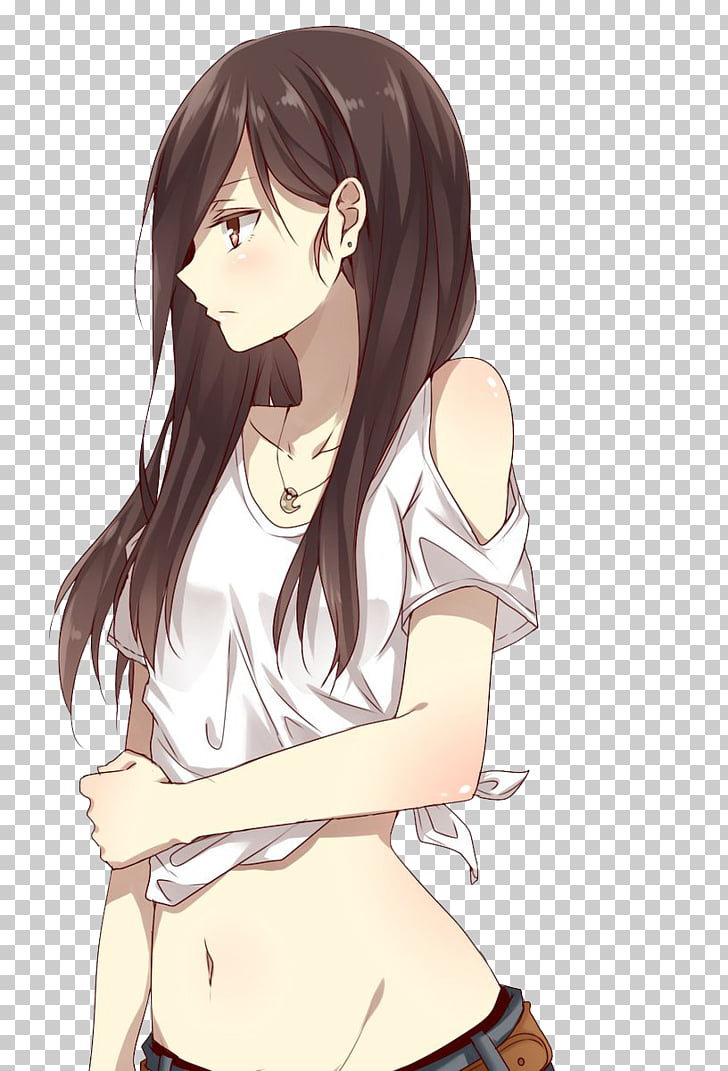 Anime woman brown hair