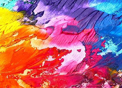 yellow, pink and blue abstract painting thumbnail
