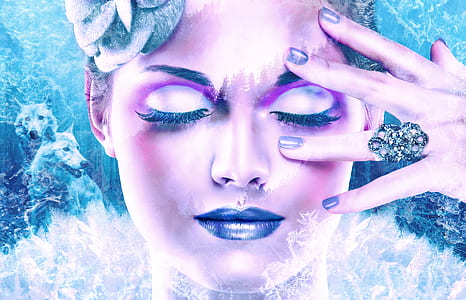 woman with hands on her face portrait thumbnail