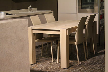 rectangular white wooden dining table set thumbnail