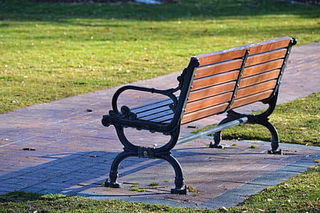 Black and Brown Wooden Bench Photo thumbnail