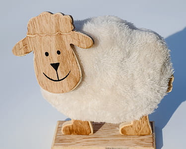 brown and white sheep soft ride on toy thumbnail