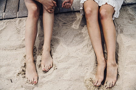 Feet In Beach Sand Photo thumbnail