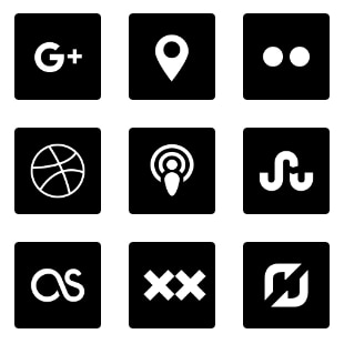 Miu square black social svg vector icon sets