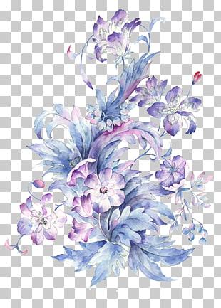Watercolor painting Drawing, Small fresh hand-painted watercolor flower, purple and pink flowers painting PNG clipart
