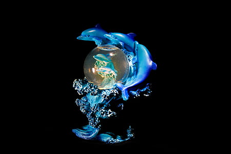 blue ceramic dolphin water globe digita wallpaper thumbnail