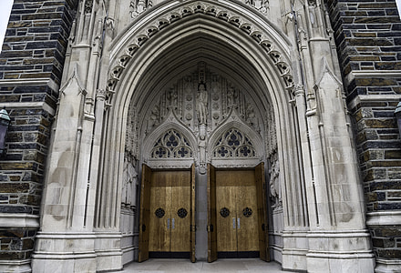 Cathedral Door Archway at Duke Chapel, Durham, North Carolina thumbnail