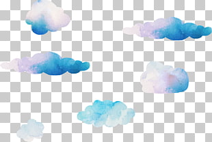 Blue Sky Cloud Computer , Dream watercolor clouds , clouds illustration PNG clipart