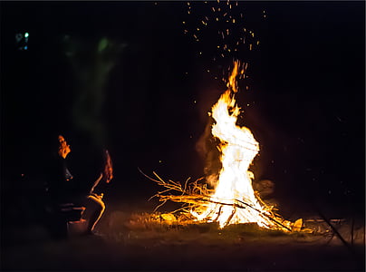 person sitting near bonfire thumbnail