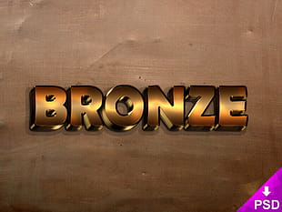Bronze Text Style psd file