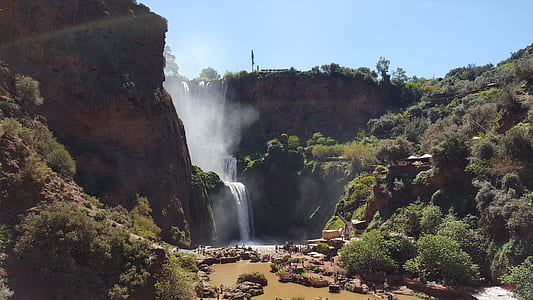 Waterfall Near Green Trees during Daytime thumbnail
