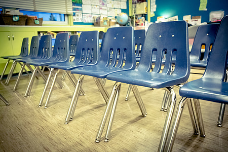 blue plastic armless chairs thumbnail
