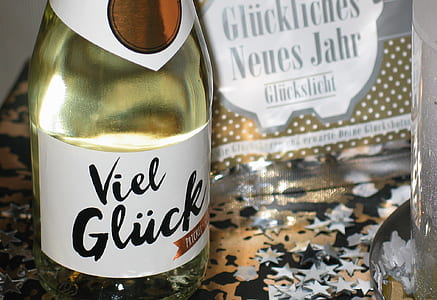 Viel Gluck bottle on table thumbnail
