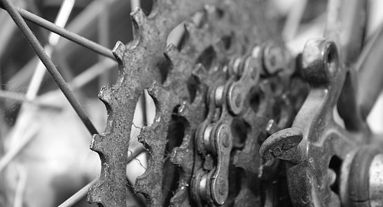grayscale photography of bicycle sprocket thumbnail