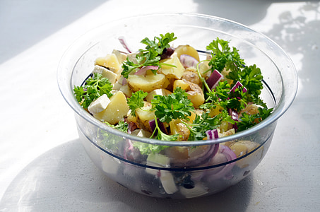vegetable salad on clear glass bowl thumbnail