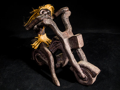 Wooden Motorbike With Driver thumbnail