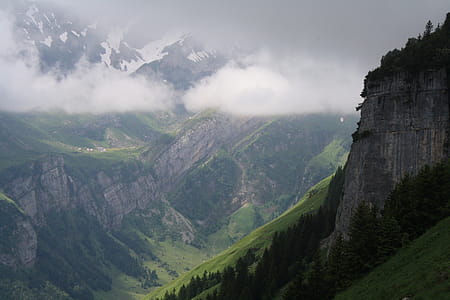 Bird's Eye View of Foggy Landscape thumbnail