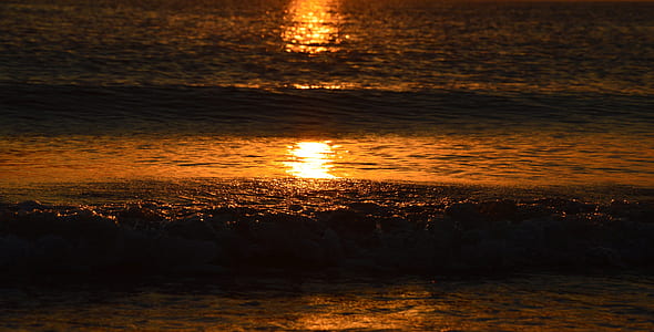 body of water during golden hour thumbnail